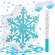Deekin Snowflake Piñata Christmas Winter Piñata Pull String Blue Snowf