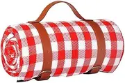 Colorful Waterproof Soft MATS are Suitable for Tents, Moisture-Proof, Popular Grid picnics, Park lawns, Outdoor Camping, Beach MATS, and Indoor Carpet MATS(Red White,200x300x0.4cm)
