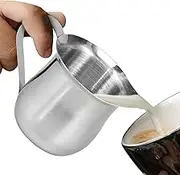 Small Creamer Pitcher - 90ml Creamer Jug | Stainless Steel Milk Frothing Pitcher with Pour Spout | Multifunctional Syrup Pitcher | Dishwasher Creamer Cup for Latte Art, Milk, Tea, Coffee, Sauce