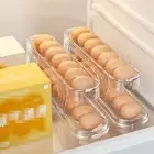 Plastic Automatic Slide Rolling Eggs Stand Transparent Egg Dispenser Fridge