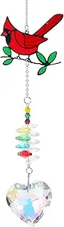 Tyqour 1 x Suncatcher Crystal Heart Hummingbird Suncatcher for Hanging, 20 cm, Colourful Hanging Sun Catcher, Window Decoration for Windows, Home, Garden, Party, Wedding Decoration