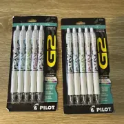 2 Pks Pilot G2 Gel Roller Pens Fashion Collection Fine Point Assorted Ink Colors