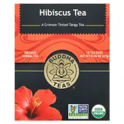 Buddha Teas, Organic Herbal Tea, Hibiscus, Caffeine Free, 18 Tea Bags, 0.96 oz (27 g)