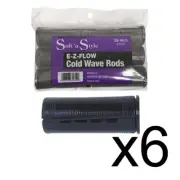 BEAUTY SALON EZ COLD WAVE HAIR PERM RODS - 6 PC JUMBO BLACK 1 1/4" 6 PACK