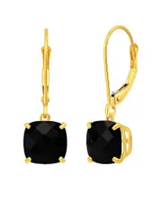MaxColor 10K 2.80 ct. tw. Onyx Earrings
