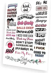 Kink Ink - 31 x Hardcore Words and Phrases Temporary Tattoo Kinky Sticker