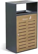 Outdoor Trash Can 70L Indoor/Outdoor Trash Can Square Metal Trash Can with Two Side Openings, Modern Household Commercial Large Trash Can Outside Garbage can
