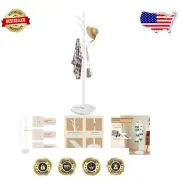 Stylish Heavy-Duty Coat Rack with 8 Hooks and Natural Marble Base for Any Space