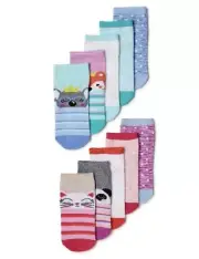 Wonder Nation PANDA Girls No Show Socks 10 Pack Size S 6-10.5 BACK TO SCHOOL
