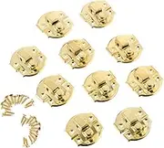 ODETOJOY 10Pcs Antique Gold Box Hasps Iron Lock Catch Latches For Jewelry Chest Box Suitcase Buckle Clip Clasp Vintage Hardware 27-29mm