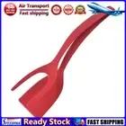 LF# 2 In 1 Egg Spatula Tongs Steak Spatula Tongs Clamp Kitchen Cooking Tool (Red