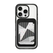 Snappy MagSafe Wallet Snappy™ BioVeg Wallet MagSafe Compatible Geometrical black white pink abstract shapes pattern