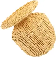ABOOFAN Rattan Hat Stand for Wigs Caps Lightweight Space Saving Design Natural Wicker Showcase Stable Base for Home Salon Versatile Display Holder for Accessories