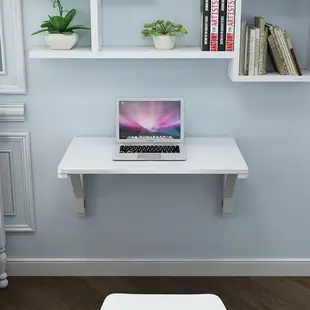 壁掛餐桌 折疊書桌 純實木白色折疊桌壁掛桌餐桌掛牆桌電腦桌書桌靠牆桌廚房折疊桌『wl1251』T