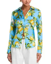 L'Agence Tyler Silk Printed Long Sleeve Blouse