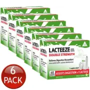 6 x Lacteeze Double Strength Vanilla 40 Chewable Caplets Lactose Digestion