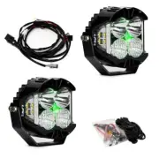 Baja Light Pod Pair Green Backlight LP4 Pro Combo Pattern Clear Lens Universal