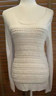 NWT RAG & BONE Ivory Everly Splitback Pullover Sweater Top Size S. P16551