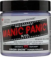 MANIC PANIC Virgin Snow Blonde Toner - Semi Permanent Hair Dye - For Light Blonde Hair Or Bleached Hair - Removes Brassiness (4oz)