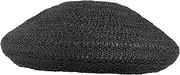 [Healeved] Hollow-Out Beret Hat Cotton Straw Black Cap Summer Hat for Travel Family