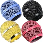 ERINGOGO 4Pcs Microphone Grill Heads Durable Mesh Microphone Grille Replacement Covers for Effortless Maintenance and Stylish Protection