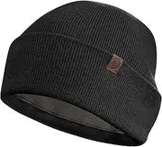 [Golden Kocoon] E-M-F Bamboo Viscose Beanie with EcoShield™ Tech Bamboo Lyocell Faraday Fabric Silver Liner-Adult Size in Black -5 g, Cell Towers,Bluetooth,Smart Meters & WiFi- Golden Cocoon Hat Cap