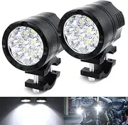 Ourbest 90W Motorcycle Bicycle DRL Daytime Running Lights, Universal Extra Motorbike Lights 12V-60V Fog Lamps For ATV Tractor Truck Car Auxiliary Lights White Beam