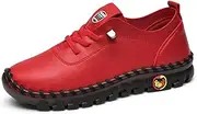 [ZOOGEM] Women's 4D Pain Relief Shoes Comfy Flat Walking Ortho Leather Shoes Soft Non-Slip Oxford Arch Support Casual Flat Shoes