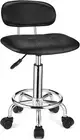 Square Rolling Stools with Backrest Height Adjustable Swivel Stool with Wheels B