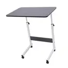 HG (Black)Overbed Table With Wheels Wooden Height Adjustment Mobile Standing