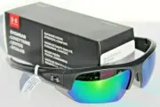 UNDER ARMOUR Big Shot Sunglasses Satin Black/Green Mirror NEW Sport/Cycle $105