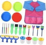 1 Set DIY Art Sponge Painting Set for Colorful Educational Graffiti Drawing Supplies with Plate for Early Learning Creative Crafts and Imagination Development