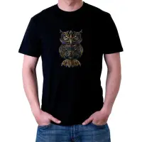 在飛比找蝦皮購物優惠-Hitam Streethard T 恤黑色 T 恤貓頭鷹男