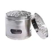 Herb Aluminum 4 Layers Crusher 2.2 Inches Comes Scraper In Silver Color