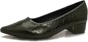 [qibusleen] 1 Inch Slip On Pointed Closed Toe Pumps for Women Comfortable Low Block Chunky Work Heels Women's Black Red Dressy Pump Shoes for Business Meeting Party