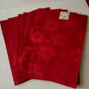 NWT Set of 6 Holiday Home Wear 13 x 19 Red Linen Christmas Poinsettia Placemats