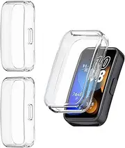 3 Pack Compatible with Huawei Band 8/Band 9, Soft TPU Shell, Drop-Proof, Scratch-Resistant, Flexible, Full Covered Protective Case, 3 Pack Transparent