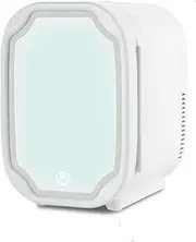 Skincare Makeup Fridge, Mini Refrigerator with Dimmable LED Mirror 12V/220V Personal Thermoelectric Cooler/Warmer for Refrigerating Makeup, Skincare and Food