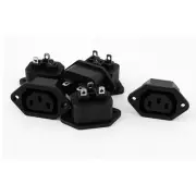 AC 250V 10A/15A IEC320 C13 Outlet Panel Mount Socket Connector 6Pcs