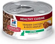 [Hill's Science Diet] Healthy Cuisine Chicken & Rice Medley Canned Kitten Food, 79 g (Pack of 24)