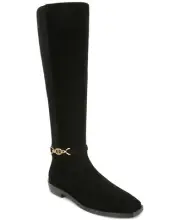 Sam Edelman Clive Black Suede Athletic Calf Square Toe Knee High Fashion Boots (