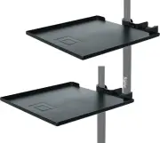 Two Pack Microphone Stand Clamp-On Utility Shelf with 10 Pound Weight Capacity ;