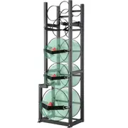Refrigerant Tank Rack, with 1 x 50lb, 2 x 30lb and Other 3 Small Bottle Tanks, Cylinder Tank Rack 15.55x12.99x49.8 in, Refrigerant Cylinder Rack and Holders for Freon, Gases, Oxygen,