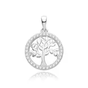 Sterling Silver Rhodium Plated Tree Of Life Pendant
