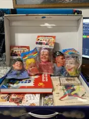 RARE VINTAGE 90s 5X HAND PUPPET SET KASPERL FIGUREN German Book Puzzle Tape NEW