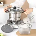 with Strainer Saucepan Soup Pot with Pasta Colander Tempura Pot Chicken Wings