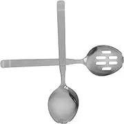 GRADENEVE Elegant Stainless Steel Large Serving Spoons Set of 2 Portable Kitchen Utensils for Buffet