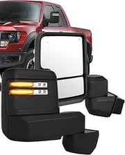 ECCPP Towing Mirrors Tow Mirrors 2019-2022 For Chevy For Silverado For GMC For Serria 2500 3500 Power Heated Turn Signal Width Puddle Running Auxiliary Light Temp Sensor Black Pickup Truck Mirrors