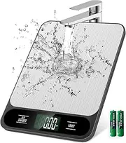 Kitchen Scales,10kg/1g Digital Food Scale Coffee Scale Weight Grams and Ouncesfor Baking, Cooking, and Meal Prep, 6 Units with Tare Function, LCD Display, Easy Clean Stainless Steel Kitchen Scale