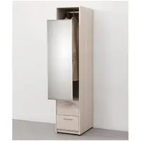 在飛比找momo購物網優惠-【唯熙傢俱】歐文炭燒白橡色1.3尺鏡面衣櫃(衣櫥 衣櫃 邊櫃